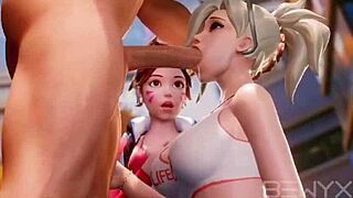 오버워치 SFM 컴필레이션 슬레이드 쿰 키티이블 아티스트 딥스로트 액션