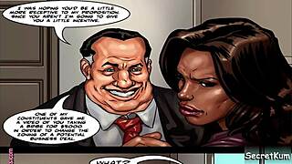 Mulher Negra do Conselho Fodida Duro por Chefe com Pau Monstro no Escritório. Políticos Fodem Forte no Parlamento