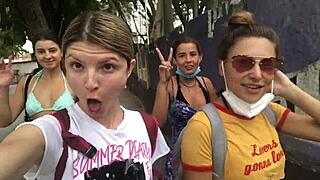 Mexicansk teen 18+ blond går amok på vanvittig ferie knepperi