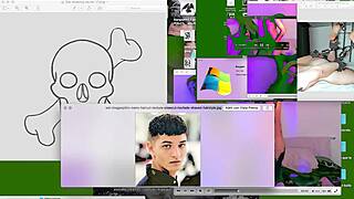 Ação twink sem camisinha socando forte na mesa para webcam