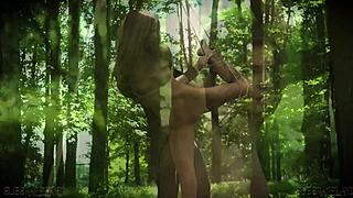 Hot Ager svázaná pro drsnou bondage hru