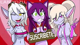 세 명의 요르델리스가 퍼리 애니 헨타이 만화 모험에서