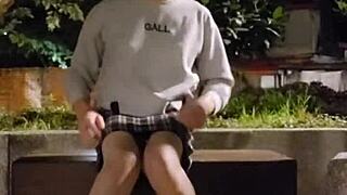 シーメール Ting Xuanが公園で屋外アクティビティを楽しむ